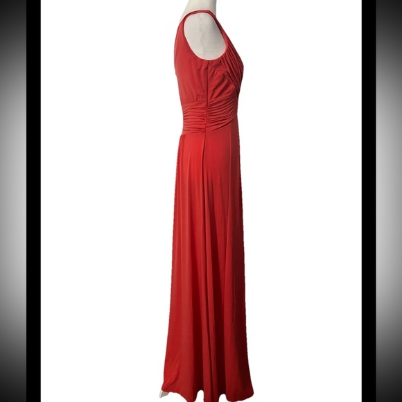 Sangria Coral Long Evening Dress Wedding Guest, Homecoming Dance, Event Size 6 - Picture 2 of 6